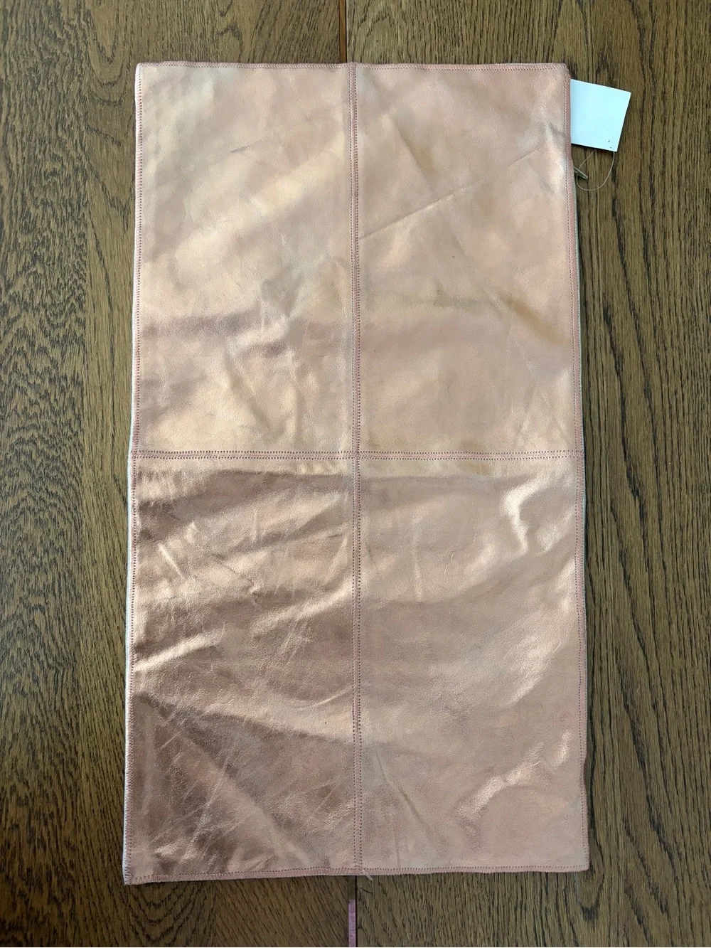 14”x26” Copper Rose Gold Faux Leather Pillow Cushion Cover
